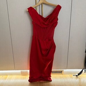 House of CB One Shoulder Red Dress